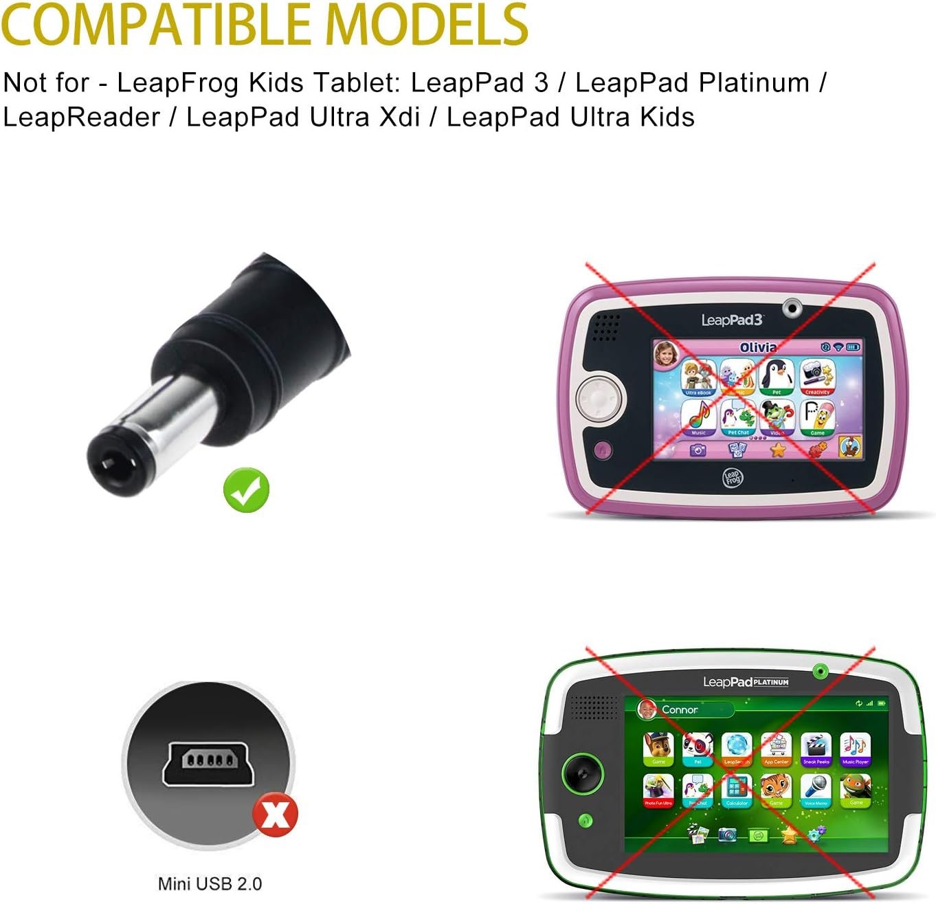 9V UL Listed 6FT AC to DC Adapter Replacement Charger fit for Leapfrog LeapPad 2 and LeapPad 1 Tablets, LeapsterGS Explorer, Leapster Explorer and Leapster2, Leapster L-max, Leapster-Tv - Image 5