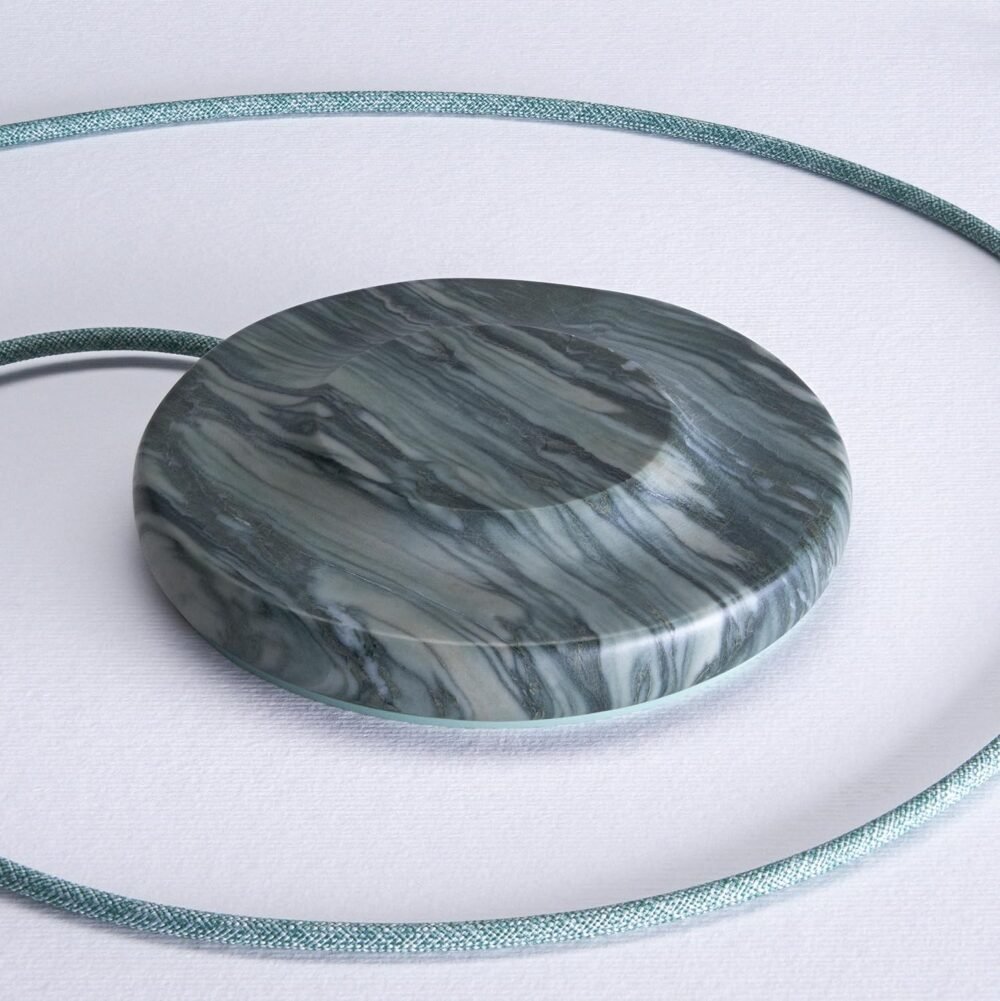 Einova Classic Stone – Marble Wireless Charger Designed in Italy, Wireless Charging Pad, Integrated 6 ft USB-C Cable, Smartphones, Wireless Earbuds, Smartwatches – Pine Verde Alpi Marble - Image 4