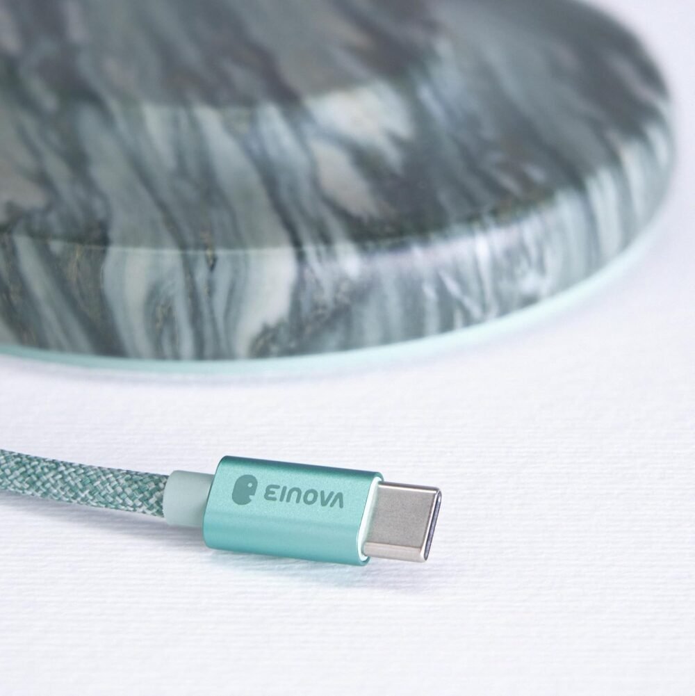 Einova Classic Stone – Marble Wireless Charger Designed in Italy, Wireless Charging Pad, Integrated 6 ft USB-C Cable, Smartphones, Wireless Earbuds, Smartwatches – Pine Verde Alpi Marble - Image 7