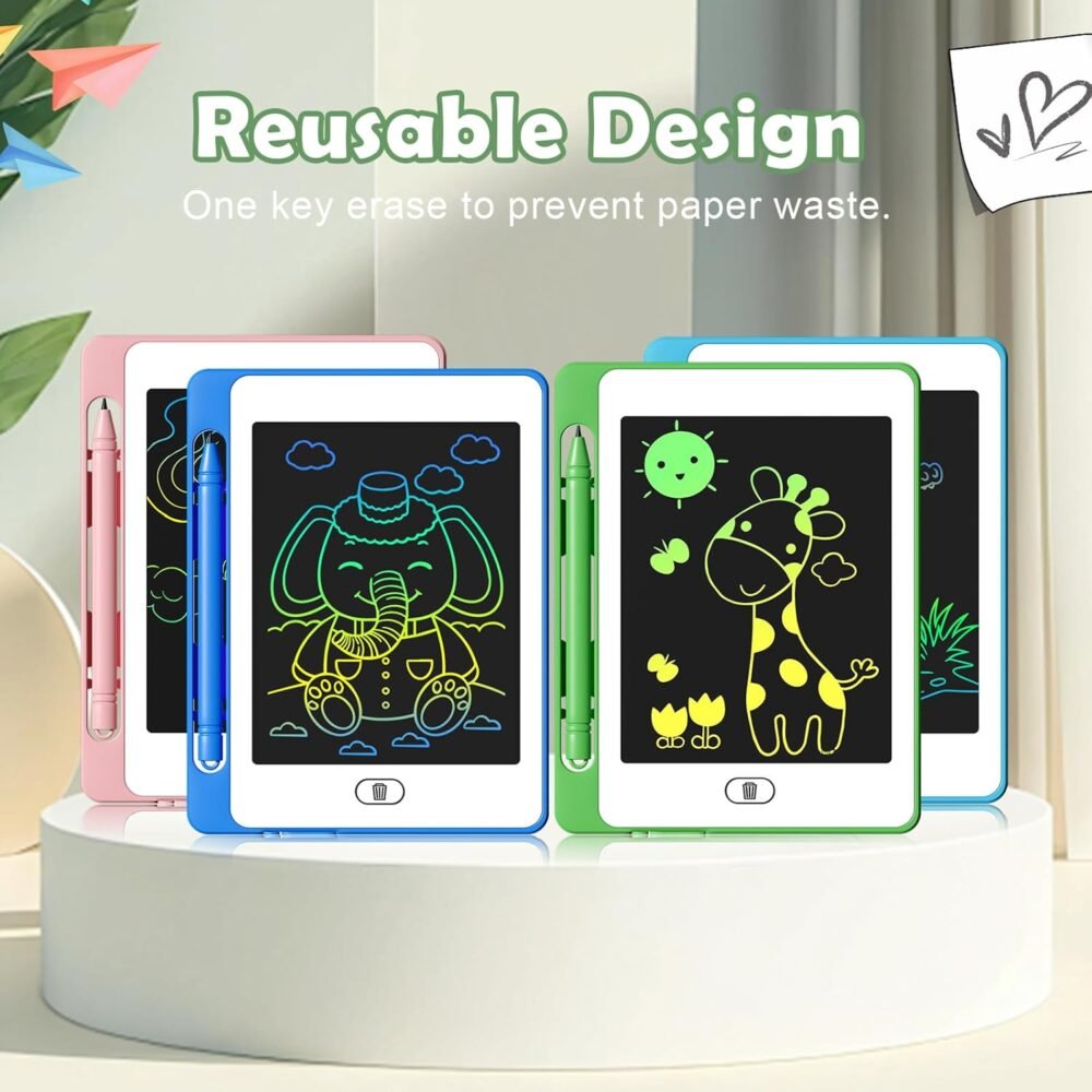 8 Pack LCD Writing Tablet for Kids, 6.5 Inch Colorful Doodle Board Drawing Tablet, Erasable Reusable Electronic Drawing Pads, Educational Learning Toys Birthday Gifts for Girls Boys Age 3 4 5 6 7 8 - Image 7