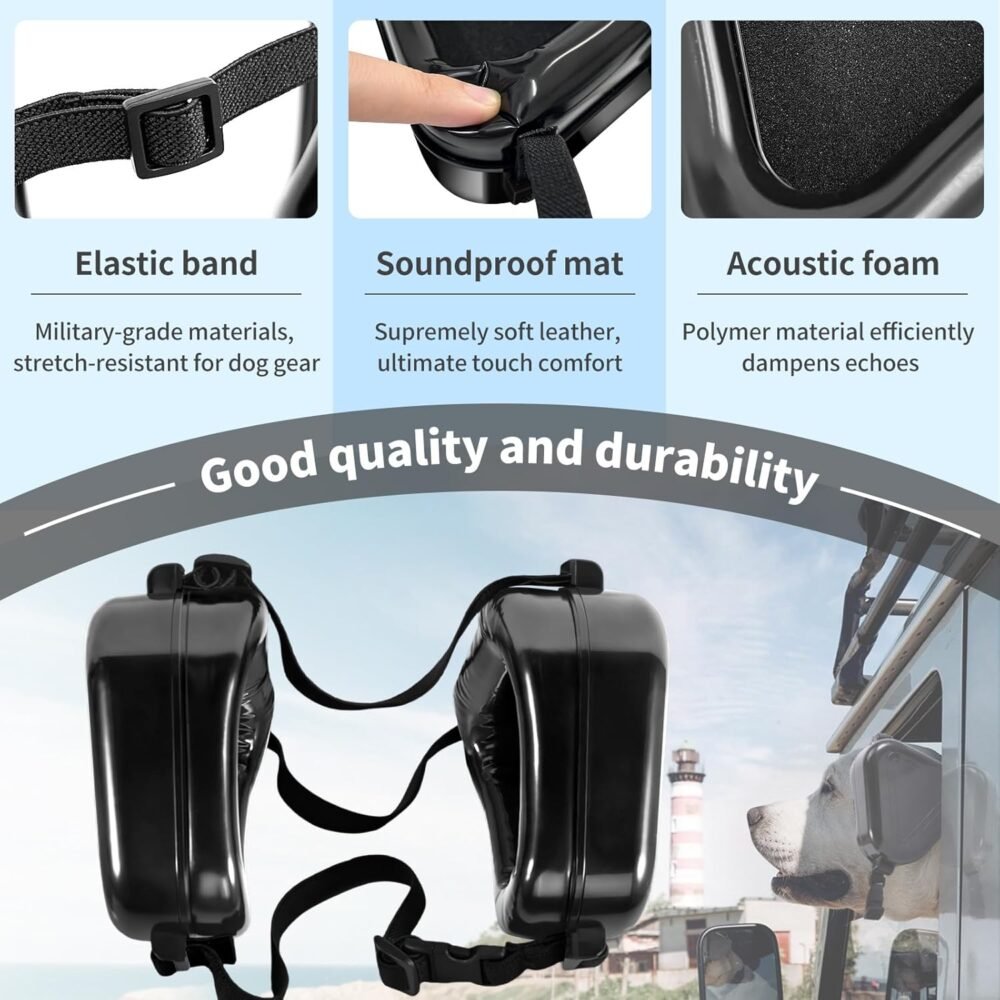Dog Ear Muffs Noise Protection, Noise Cancelling Headphones for Dogs, Ear Covers for Hearing Protection and Anxiety - Black - Image 4