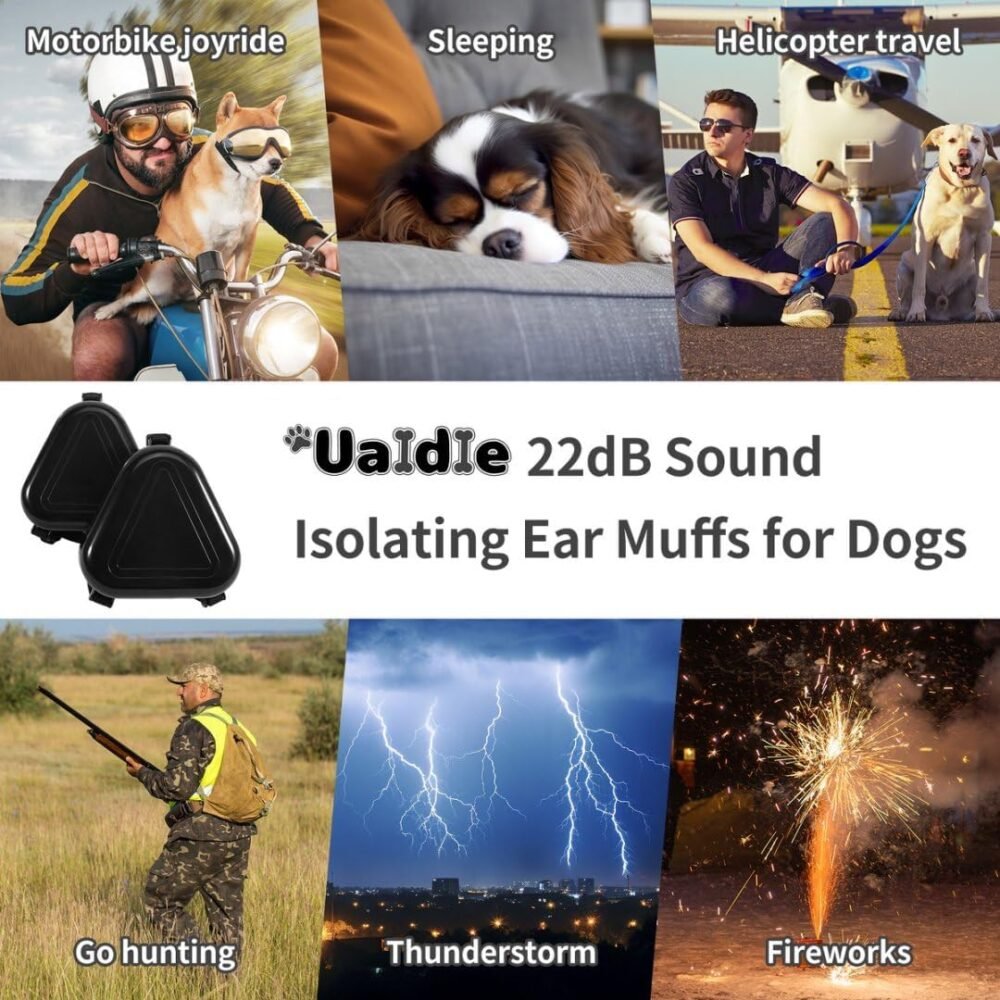 Dog Ear Muffs Noise Protection, Noise Cancelling Headphones for Dogs, Ear Covers for Hearing Protection and Anxiety - Black - Image 8