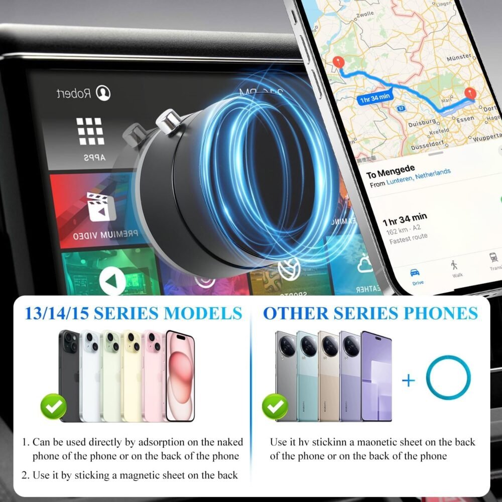 2025 New Vacuum Magnetic Suction Phone Holder, Foldable & Retractable Double-Sided Magnetic Car Mount for Smartphones - Image 5