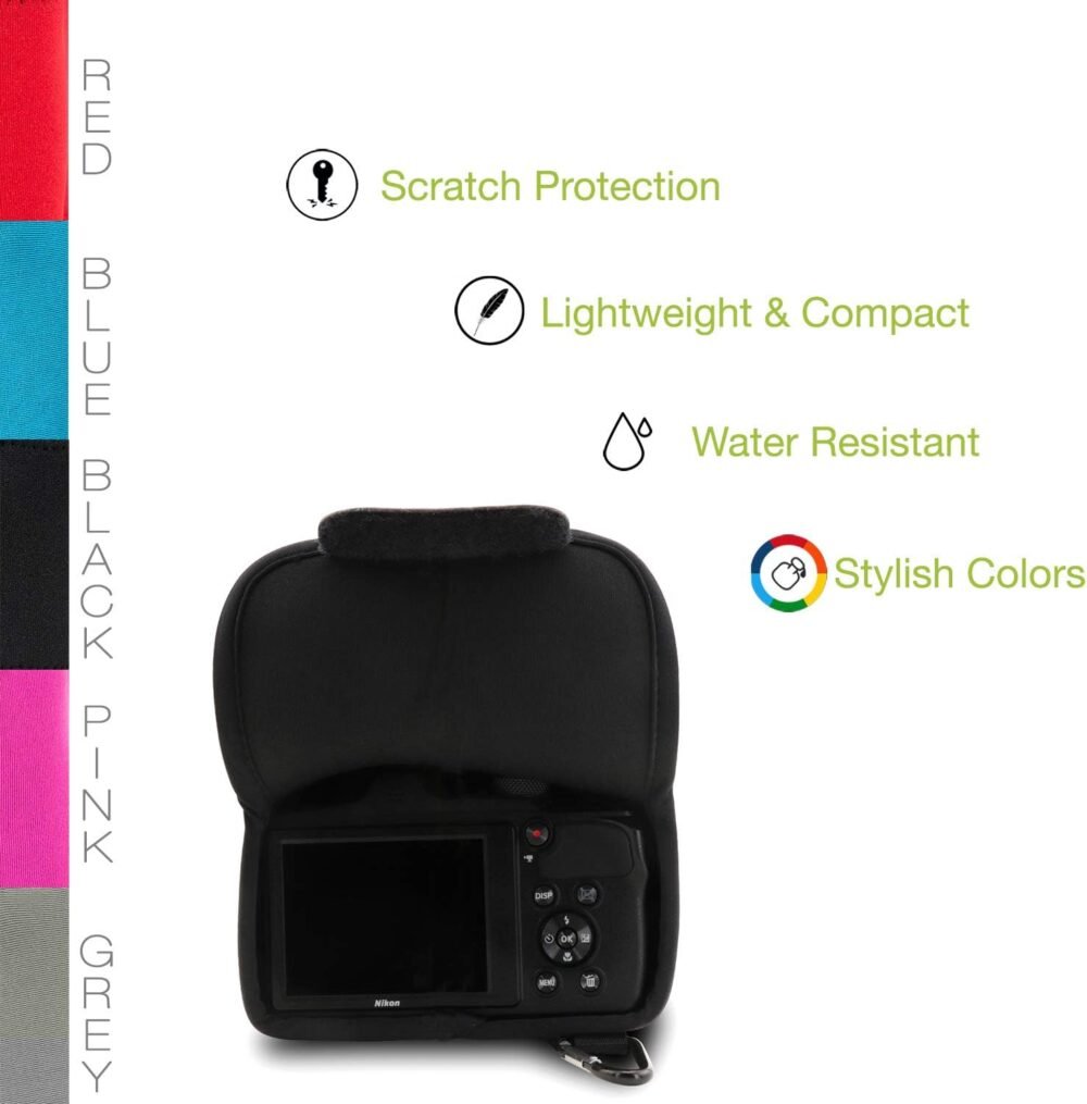 MegaGear MG1669 Ultra Light Neoprene Camera Case Compatible with Nikon Coolpix B600 - Black - Image 7