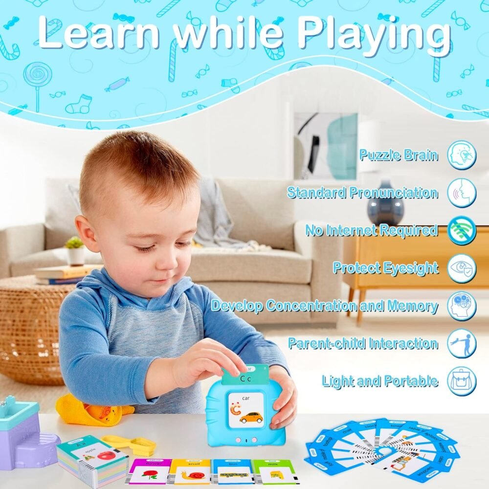 510 Talking Flash Cards for Kids 2-4 - Pocket Speech Therapy Toys for Autism, Montessori Learning - Image 4