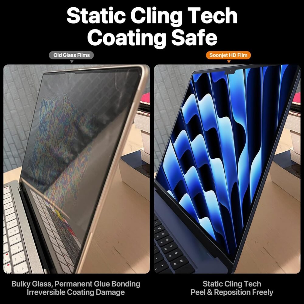 for MacBook Air 13.6 inch Screen Protector M4 M3 M2 2025-2022 [Notchless Full-Coverage] [4K Ultra HD, Like Bare Screen] Laptop Screen Protector for MacBook Air 13" A3240 A3113 A2681 - Image 3