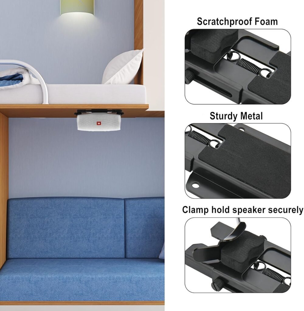 TXEsign Wall/Ceiling Mount for JBL Charge 4/5, Flip 5/6 - Metal Speaker Bracket Holder for 5.25 to 7.38 Inch Speakers (Black) - Image 6