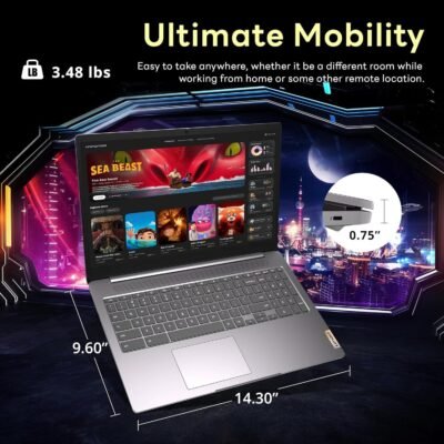 Lenovo Chromebook Premium 15.6" FHD Slim Light Laptop Computer Business & Student, Intel Celeron N4500, 4GB RAM, 192GB Storage (64GB eMMC+ 128GB Card), WiFi 6, Long Battery, Chrome OS HubxcelAccessory - Image 8
