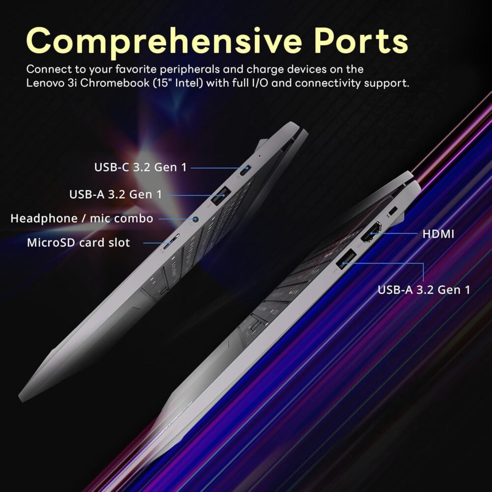 Lenovo Chromebook Premium 15.6" FHD Slim Light Laptop Computer Business & Student, Intel Celeron N4500, 4GB RAM, 192GB Storage (64GB eMMC+ 128GB Card), WiFi 6, Long Battery, Chrome OS HubxcelAccessory - Image 9