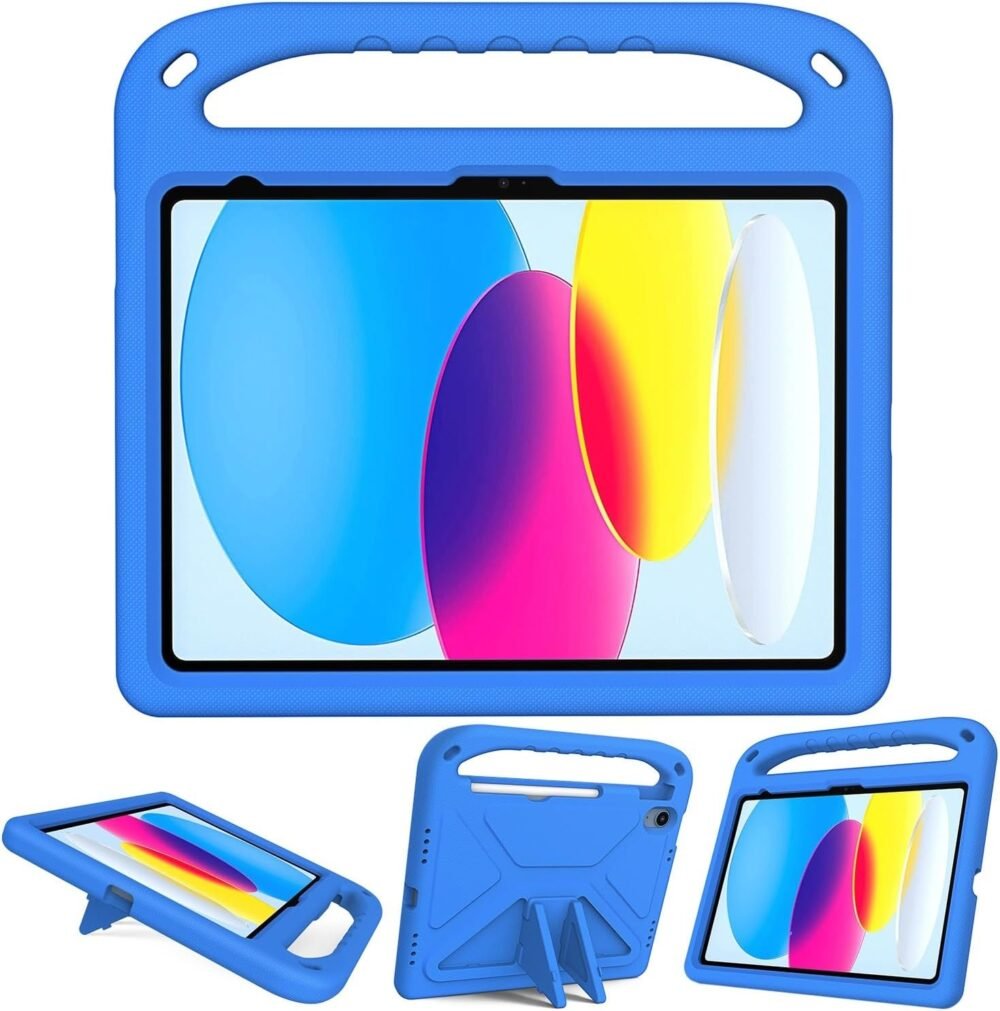 Compatible with iPad (A16) 11th Generation 11 Inch 2025 Kids Case,Lightweight EVA Kid Friendly Shockproof Protective Case,Handle Stand Heavy Duty Tablet Cover (Blue) - Image 4