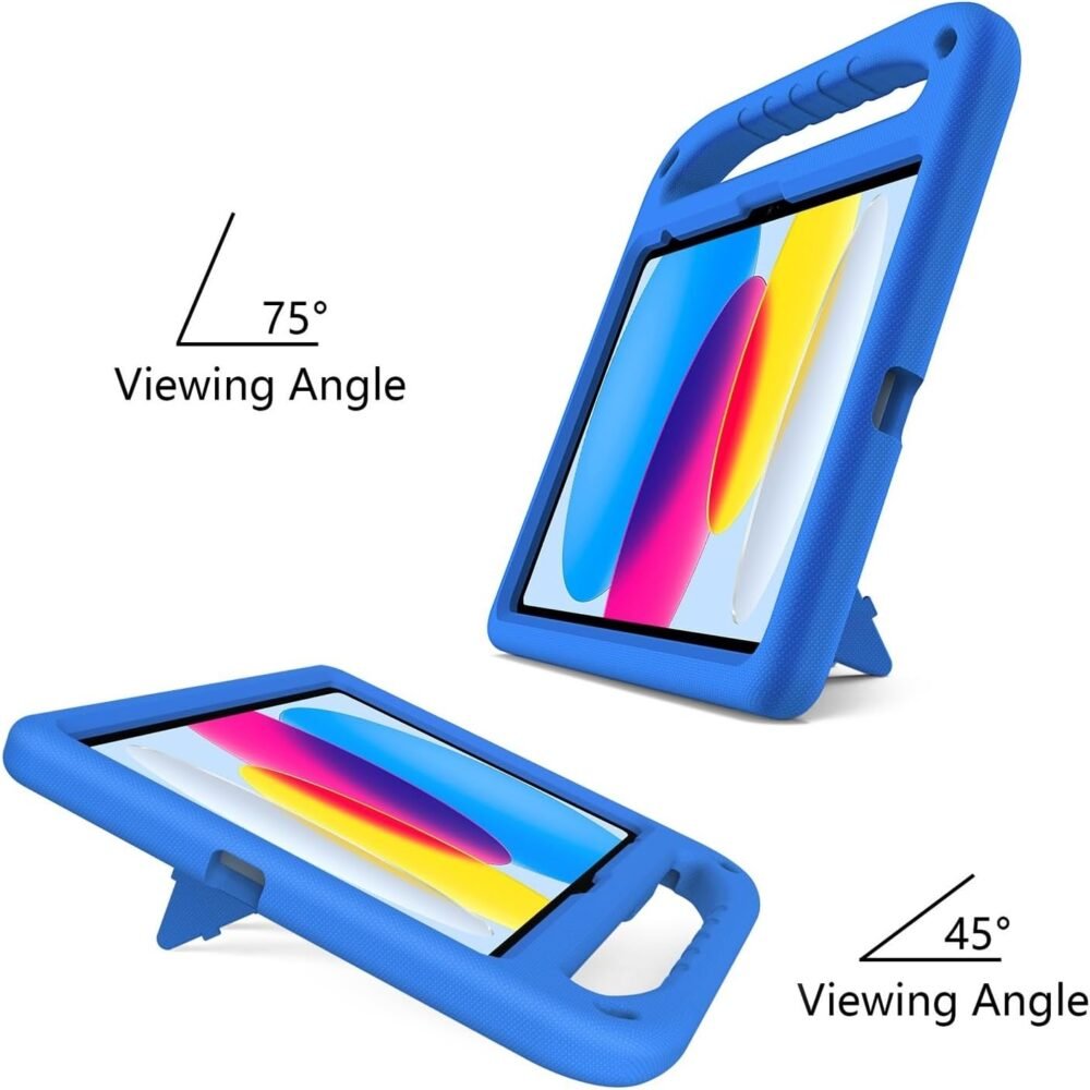 Compatible with iPad (A16) 11th Generation 11 Inch 2025 Kids Case,Lightweight EVA Kid Friendly Shockproof Protective Case,Handle Stand Heavy Duty Tablet Cover (Blue) - Image 7