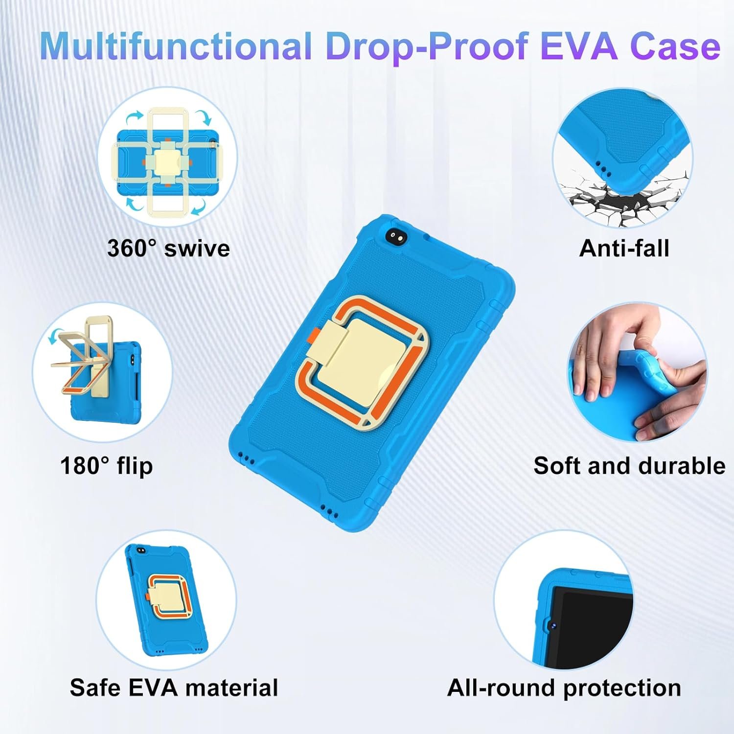 2025 Android 14 Tablet, 10 inch Tablets 22GB+128GB +1TB Expand, 8000mAh Octa-Core Tablet w/ Drop-proof Case, HD IPS Display, GPS, 5G WIFI, Split Screen,Widevine L1, for Adults and Kids -Metal Blue - Image 5