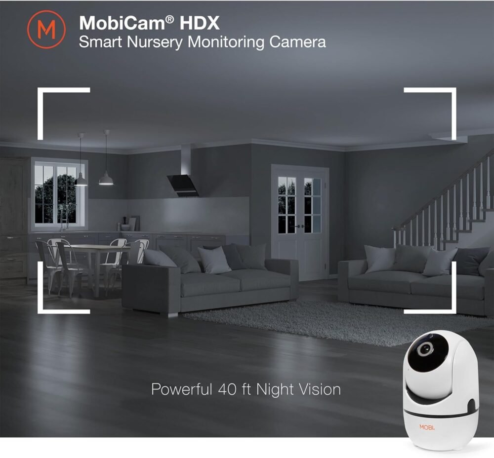 MobiCam HDX Wi-Fi Pan & Tilt Smart Nursery, Elderly & Home Monitoring Camera, 1080p HD Indoor Security Night Vision IP Camera, Motion Detection, Two-Way Audio, Cloud & SD Card Storage - (2-Pack) - Image 8