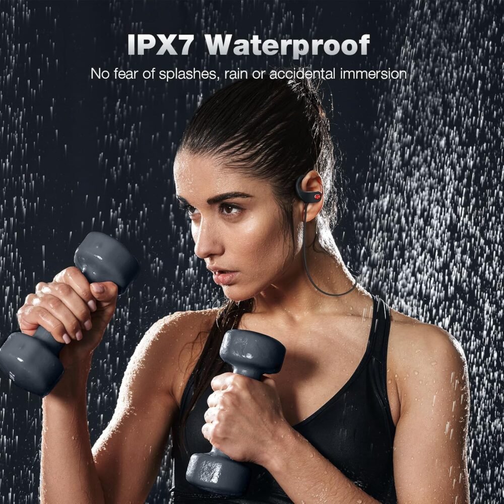 Boean Bluetooth Headphones, IPX7 Waterproof Wireless Headphones 16H Playtime Earphones Wireless Earbuds Stereo Sound Isolation Headsets for Sports, Gym, Workout - Image 3
