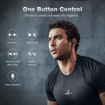 Boean Bluetooth Headphones, IPX7 Waterproof Wireless Headphones 16H Playtime Earphones Wireless Earbuds Stereo Sound Isolation Headsets for Sports, Gym, Workout - Image 5