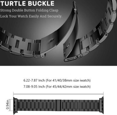 EPULY Metal Band Compatible with Apple Watch Band 49mm 46mm 45mm 44mm 42mm 41mm 40mm 38mm Men & Women, Business Stainless Steel Strap for iWatch Bands Ultra 2, SE, Ultra Series 9 8 7 6 5 4 3 2 1 - Image 3