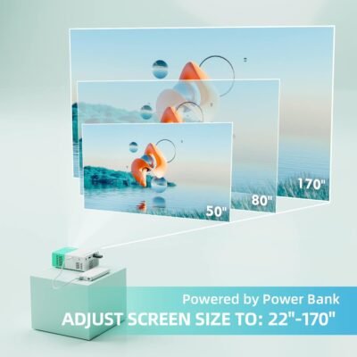 Projector Mini Portable Outdoor Movie Projectors, LED Pico Video Projector for Home Theater Film Projectors, Compatible with Smartphone/ Tablet/ Laptop/ TV Stick/ PS/ USB - Image 8