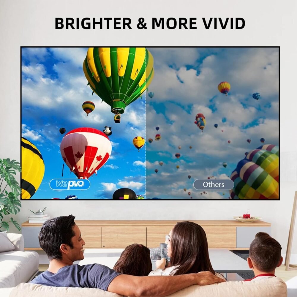 Projector Mini Portable Outdoor Movie Projectors, LED Pico Video Projector for Home Theater Film Projectors, Compatible with Smartphone/ Tablet/ Laptop/ TV Stick/ PS/ USB - Image 9