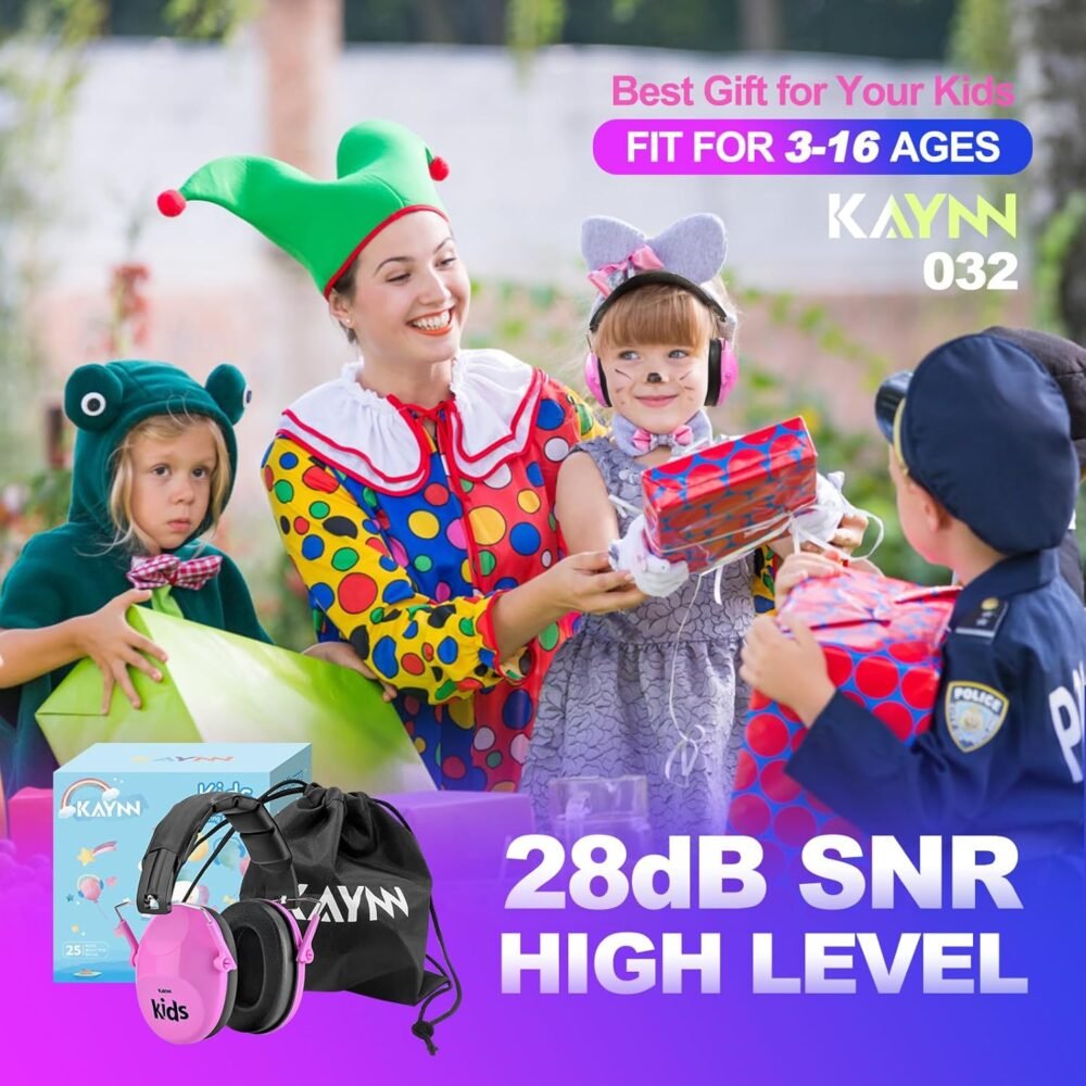 KAYNN 032 Kids Ear Protection for Noise - 28dB SNR Noise Canceling Headphones for Concerts, Sensory Headphones Autism - Image 7