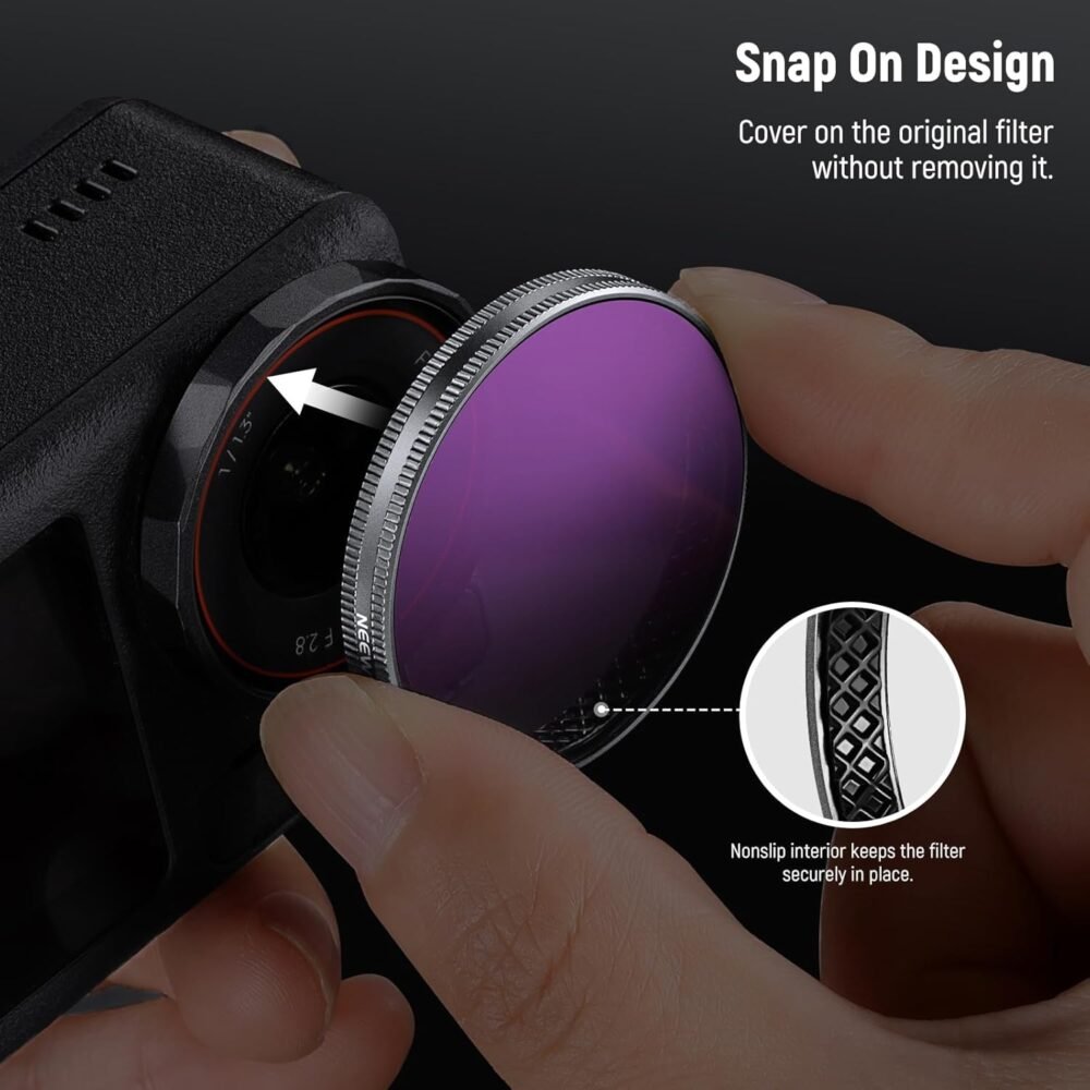 NEEWER ND Filter Set Compatible with DJI Osmo Action 3/4/5 Pro, 6 Pack ND8+ND16+ND32+ND64+ND1000+CPL Neutral Density Polarizing Action Camera Accessories, Multicoated HD Optical Glass, FL-A78 - Image 4