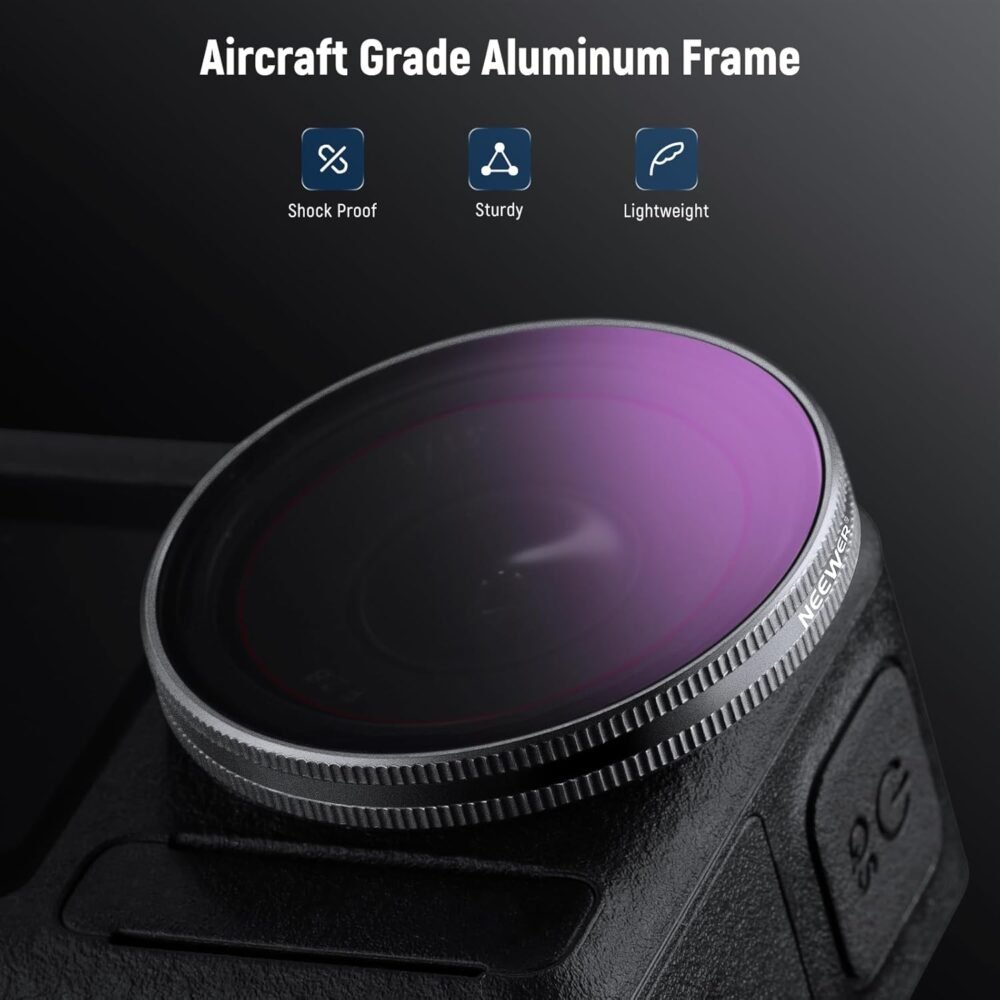 NEEWER ND Filter Set Compatible with DJI Osmo Action 3/4/5 Pro, 6 Pack ND8+ND16+ND32+ND64+ND1000+CPL Neutral Density Polarizing Action Camera Accessories, Multicoated HD Optical Glass, FL-A78 - Image 8