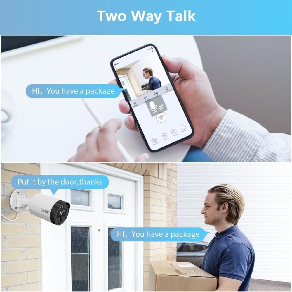 【130° Ultra Wide-Angle & 2-Way Audio】 Outdoor Wired Security Camera System, Wired Home Security Camera System, Home Video Surveillance System - Image 4