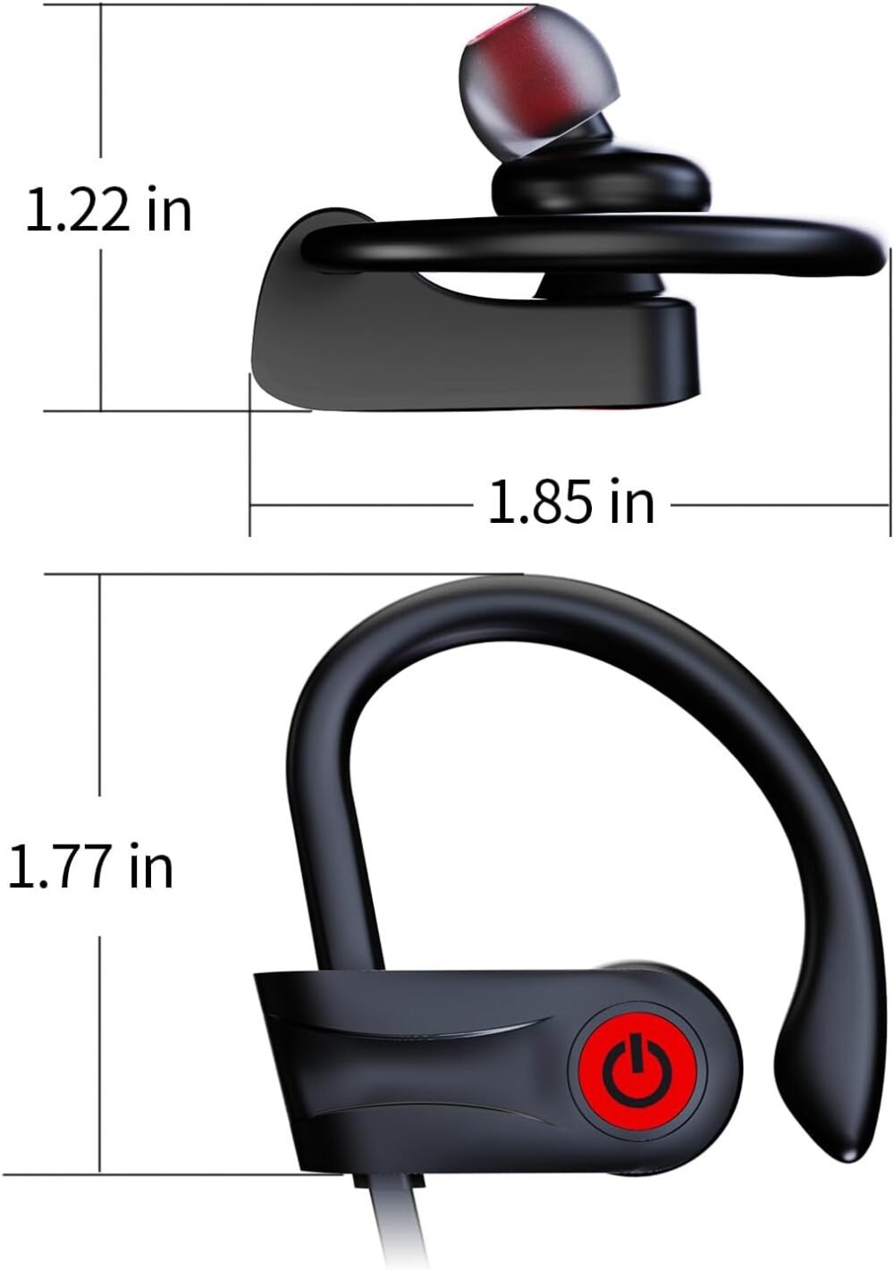 Boean Bluetooth Headphones, Wireless Headphones with 16 Hours Playtime Bluetooth 5.3 Wireless Earbuds HD Deep Bass Stereo Sound Isolation IPX7 Waterproof Earphones for Workout Running Sports - Image 9
