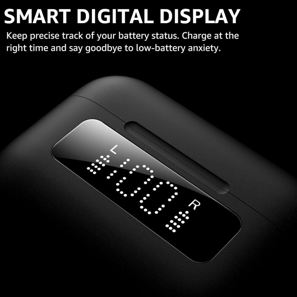 TOZO Hybrid Active Noise Cancelling Wireless Earbuds with 6 Mics AI Clear Call Ear Buds 55H Playtime with LED Display 32 Preset EQs via APP Bluetooth 5.3 IPX8 Waterproof in Ear Headphones - Image 3