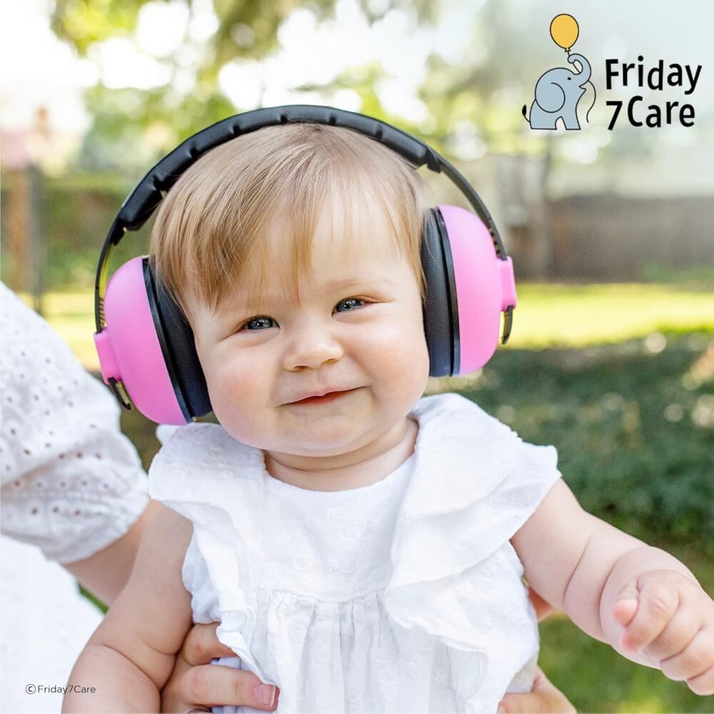Baby Ear Protection Noise Cancelling Headphones for Ages 0-24 Months, Pink - Image 7