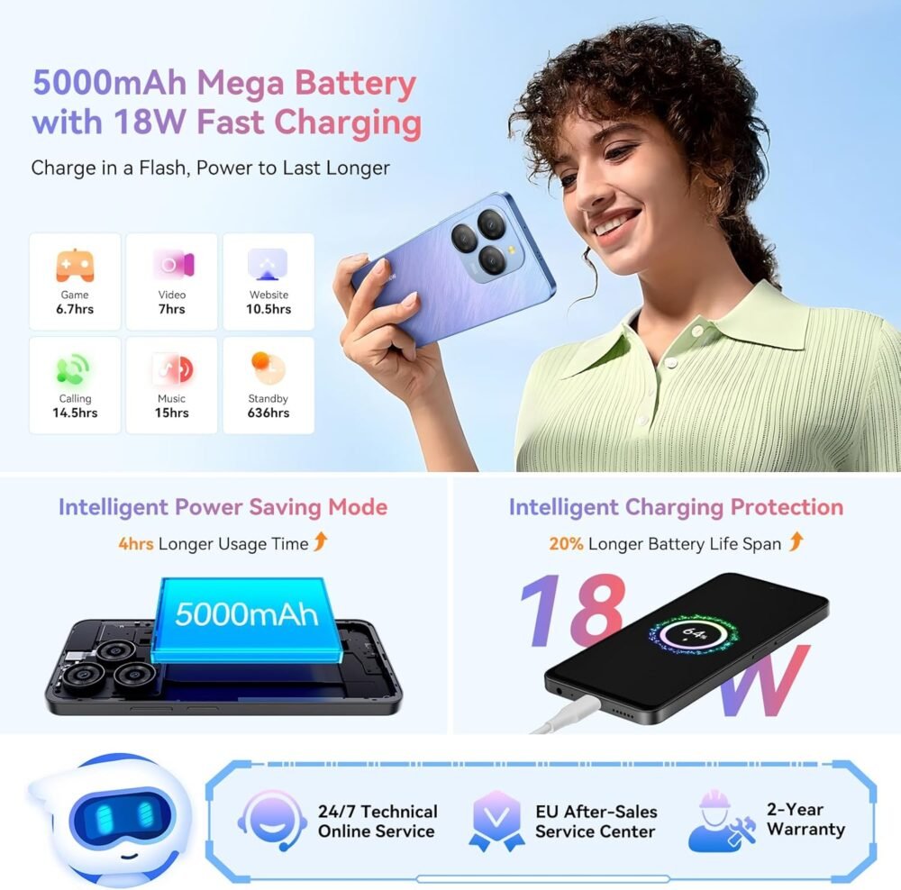 Blackview Shark 9 5G Phones Unlocked, Octa-Core 24GB+256GB/SD 2TB Smart Phone, Android 14 Smartphone, 50MP Camera Android Cell Phones, 6.67" FHD+, 530181 Score, 5000mAh+Fast Charge,Smart AI, NFC - Image 8
