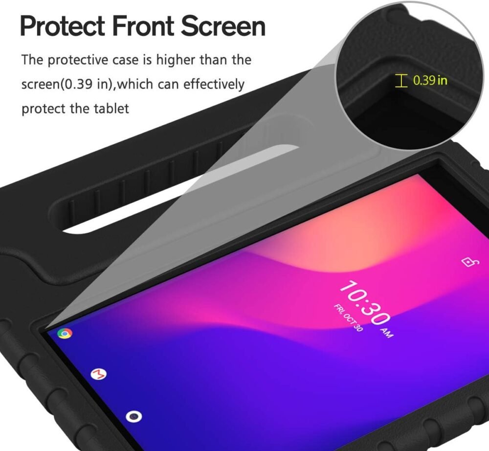 BMOUO Kids Case for Alcatel Joy Tab 2 8 inch 2020, Alcatel Joy Tab 2 Case, Shockproof Kids Friendly Convertible Handle Stand Case for Metroby t-Mobile Alcatel Joy Tab 2 8" Tablet Model: 9032Z - Black - Image 4