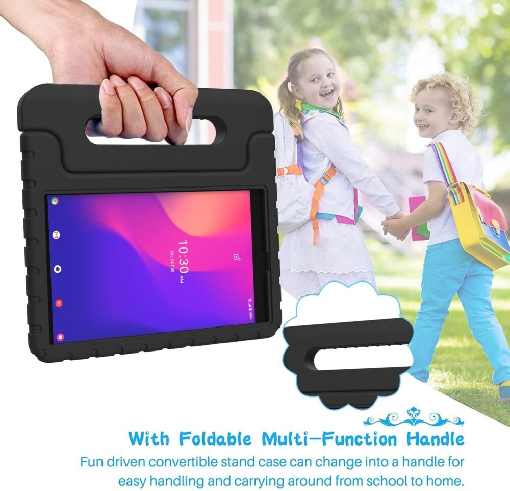 BMOUO Kids Case for Alcatel Joy Tab 2 8 inch 2020, Alcatel Joy Tab 2 Case, Shockproof Kids Friendly Convertible Handle Stand Case for Metroby t-Mobile Alcatel Joy Tab 2 8" Tablet Model: 9032Z - Black - Image 5