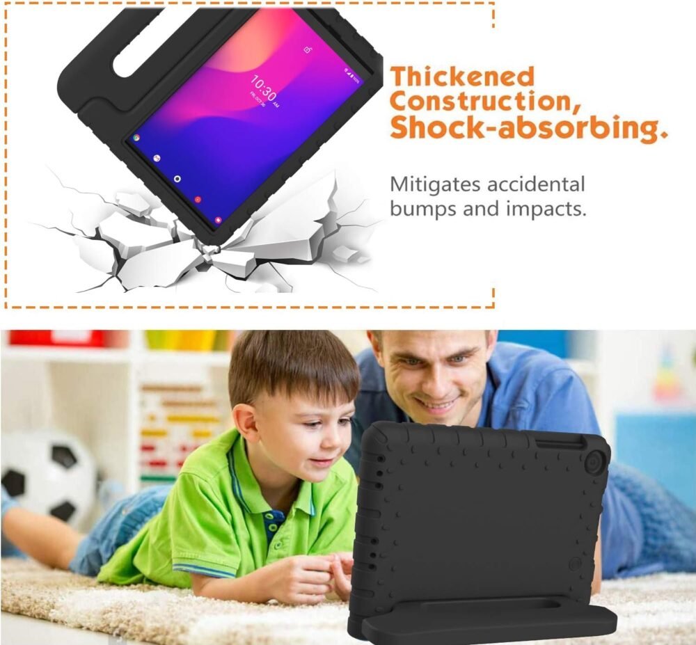 BMOUO Kids Case for Alcatel Joy Tab 2 8 inch 2020, Alcatel Joy Tab 2 Case, Shockproof Kids Friendly Convertible Handle Stand Case for Metroby t-Mobile Alcatel Joy Tab 2 8" Tablet Model: 9032Z - Black - Image 6