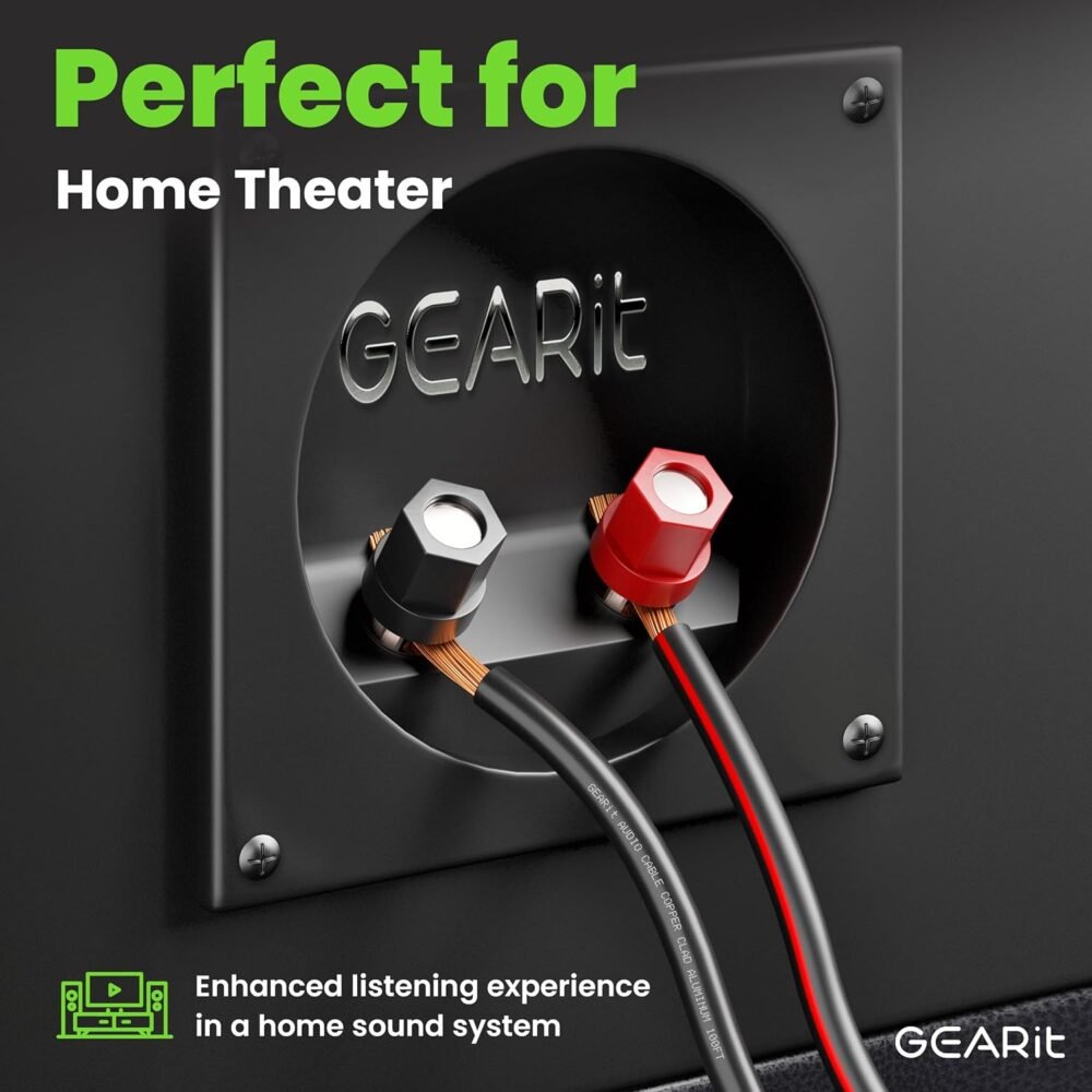 12AWG Speaker Wire, GearIT Pro Series 12 AWG Gauge Speaker Wire Cable (50 Feet / 15.24 Meters) Great Use for Home Theater Speakers and Car Speakers Black - Image 6