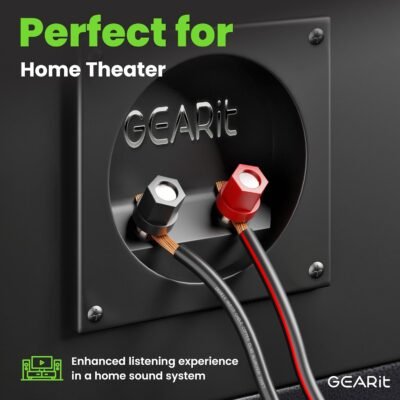 12AWG Speaker Wire, GearIT Pro Series 12 AWG Gauge Speaker Wire Cable (50 Feet / 15.24 Meters) Great Use for Home Theater Speakers and Car Speakers Black - Image 6