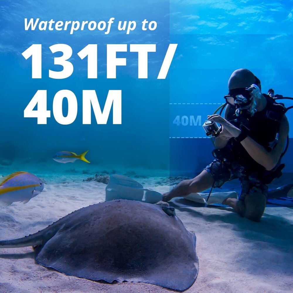 AKASO Brave 4 Pro 4K30 Action Camera with 256GB MicroSD U3 Card 131FT Underwater Waterproof Camera EIS Touch Screen Remote Control with 2x1350mAh Batteries and Helmet Accessories Kit Bundle - Image 6