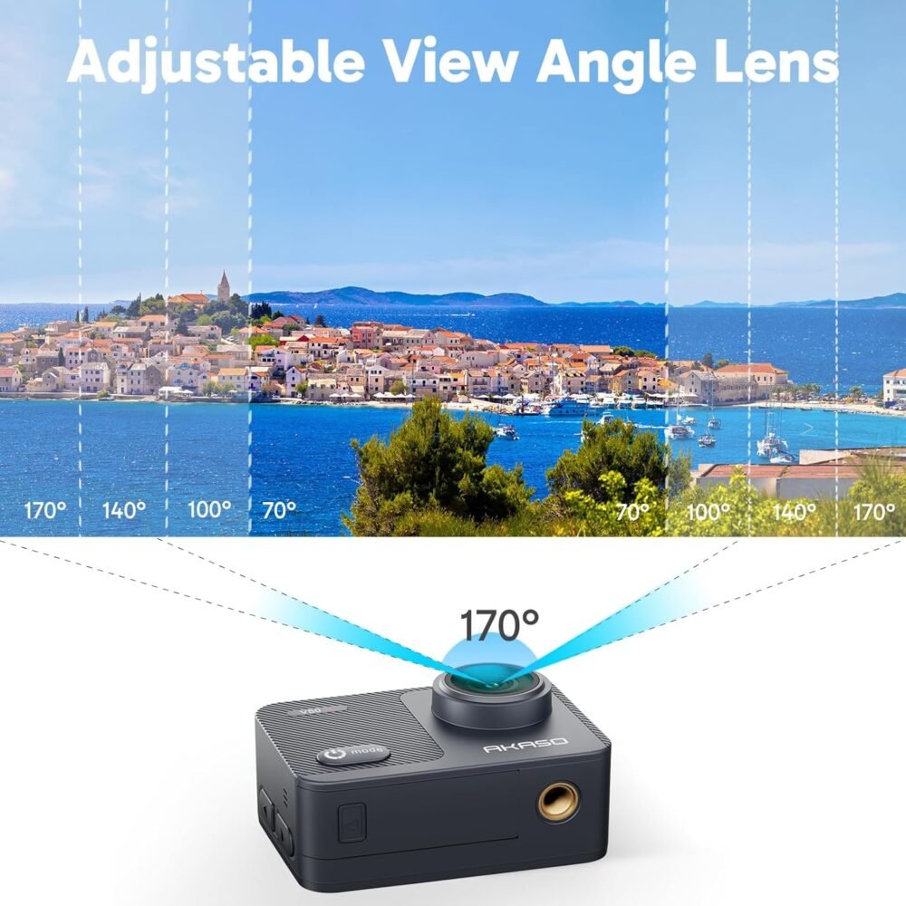 AKASO V50X Native 4K30fps WiFi Action Camera with EIS Touch Screen 4X Zoom 131 feet Waterproof Camera Support External Mic Remote Control with Helmet Accessories (Without 64GB MicroSD Card) - Image 7
