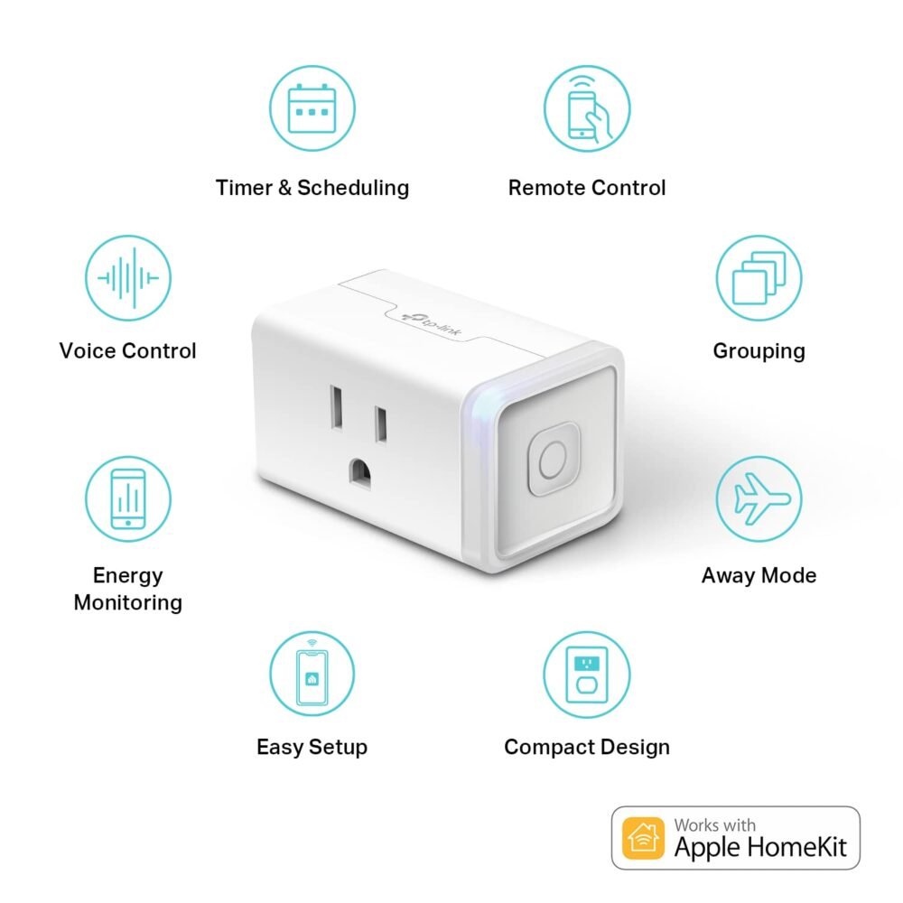 Kasa Smart Plug Mini 15A, Apple HomeKit Supported, Smart Outlet Works with Siri, Alexa & Google Home, UL Certified, App Control, Scheduling, Timer, 2.4G WiFi Only, 4 Count (Pack of 1) (EP25P4), White - Image 5