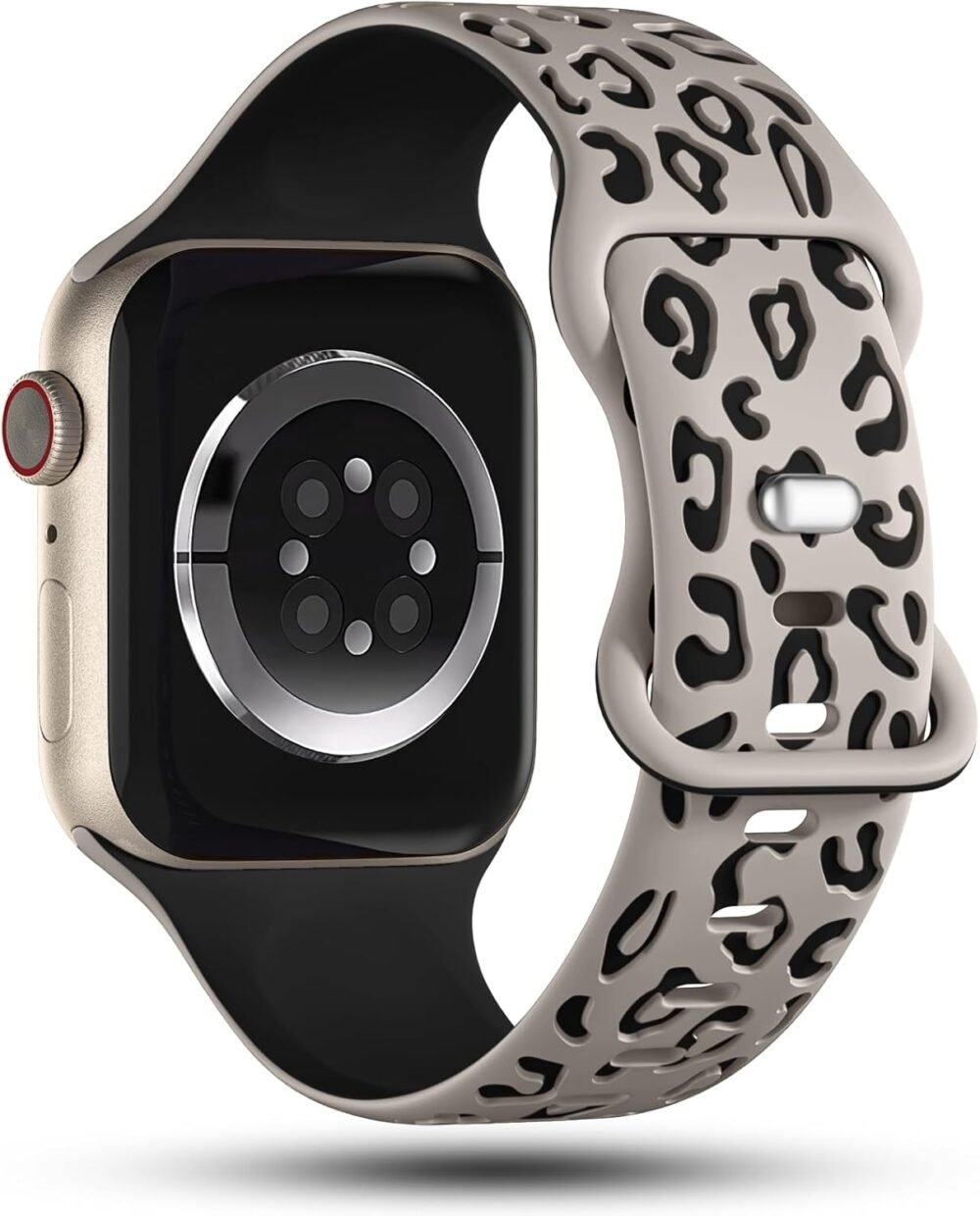 CreateGreat Engraved Leopard Bands Compatible with Apple Watch Band 40mm 41mm 38mm 42mm 44mm 45mm 46mm 49mm Women, Silicone Cheetah Designer Strap for iWatch Series 10 9 8 7 6 5 4 3 2 SE Ultra - Image 4