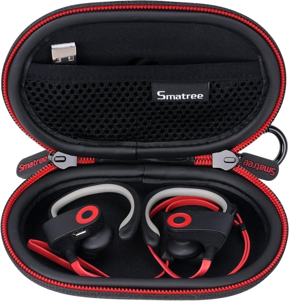 Smatree Headphone Hard Case Compatible with BeatsX, Beats Flex, Powerbeats2, Powerbeats3 Earphones, Bluetooth Sports Headphones,Portable Carrying Case Storage Bag for Earphone, Earbud(Black) - Image 4
