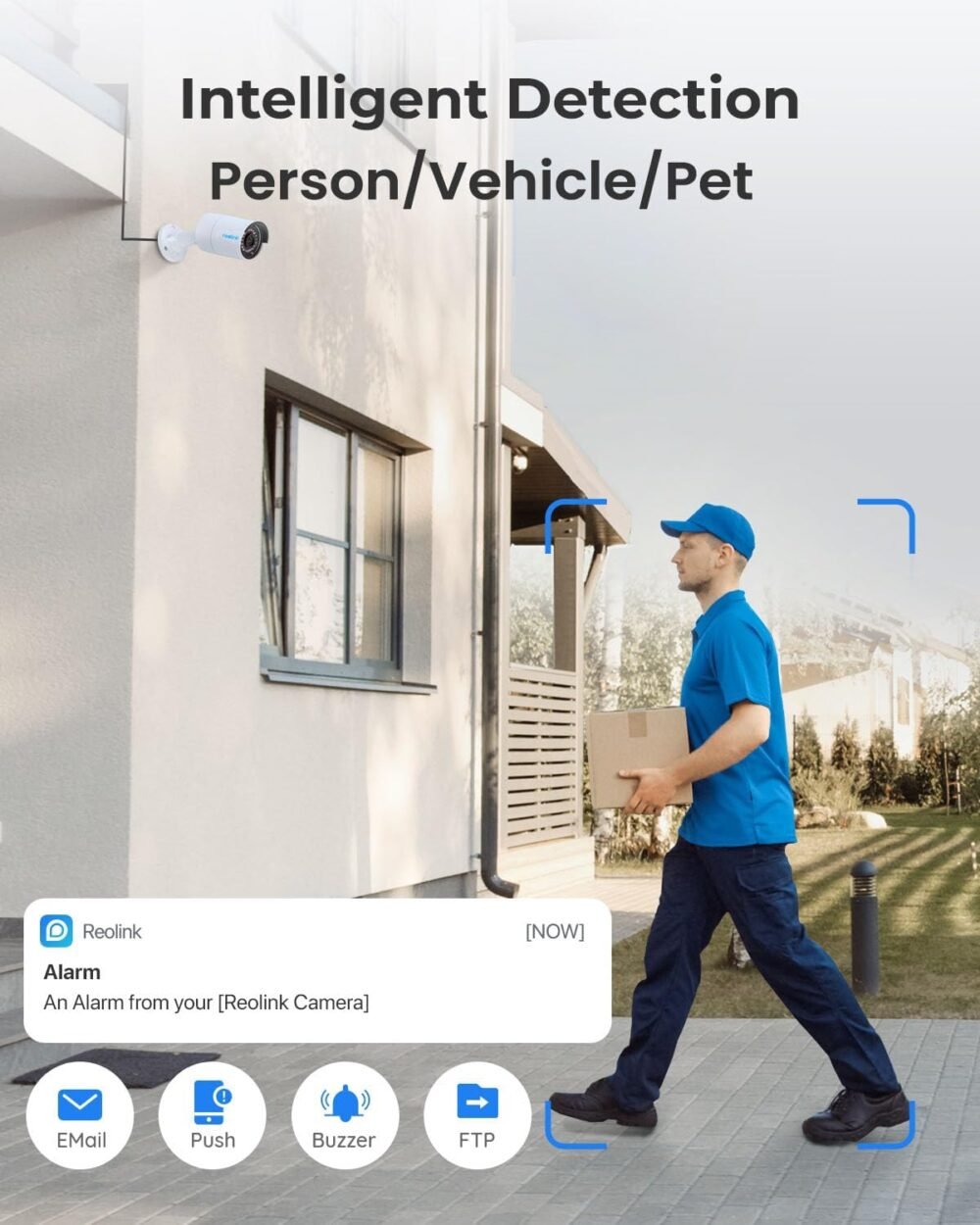 REOLINK 8CH 5MP Security Camera System, 4pcs Wired PoE Cameras for Home Security Outdoors, Smart Person/Pet/Vehicle Detection, 4K 8CH NVR with 2TB HDD for 24-7 Recording, RLK8-410B4-5MP White - Image 4