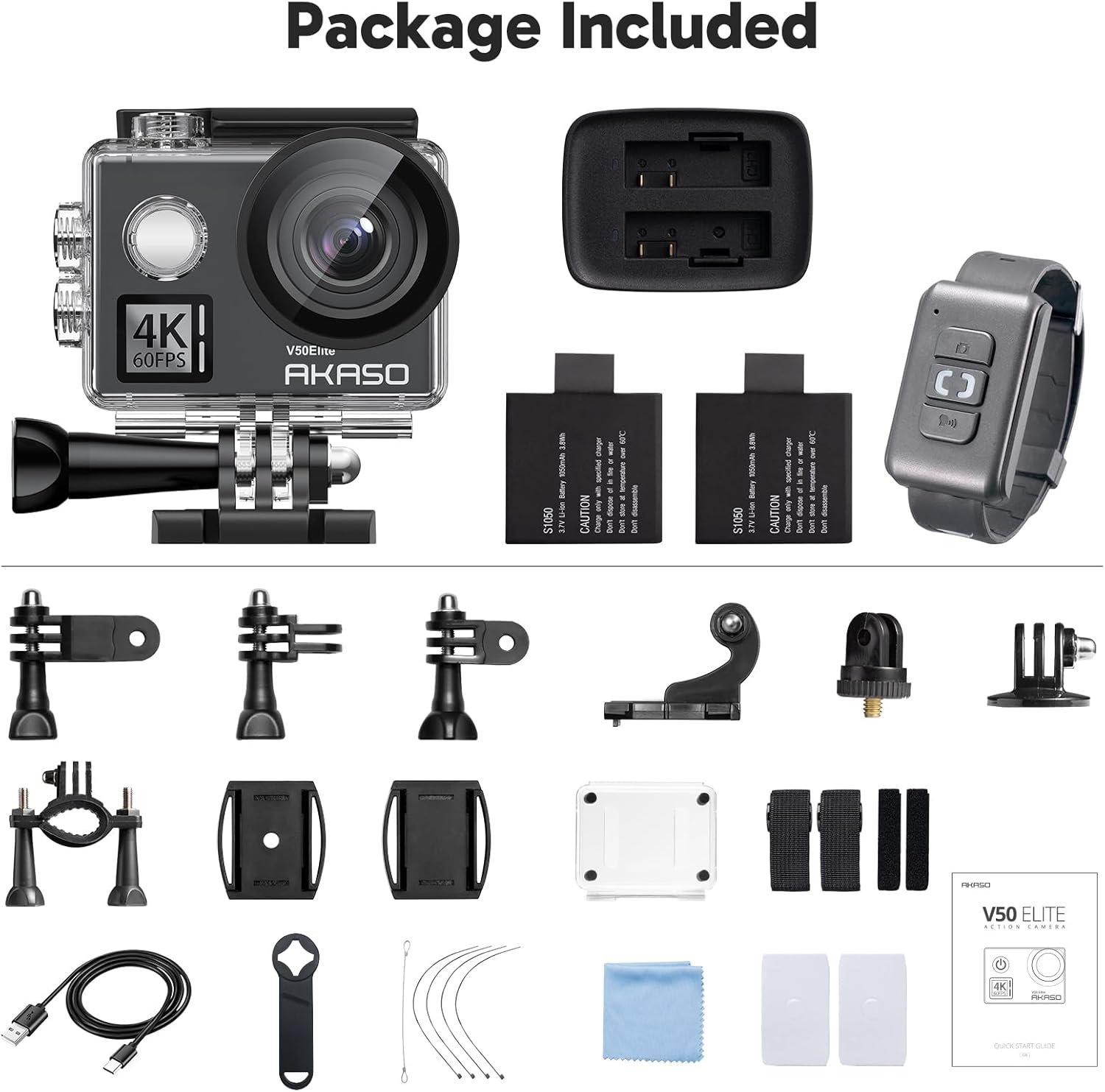 AKASO V50 Elite 4K60fps Touch Screen WiFi Action Camera Voice Control EIS 131 feet Waterproof Camera 8X Zoom Remote Control - Image 10