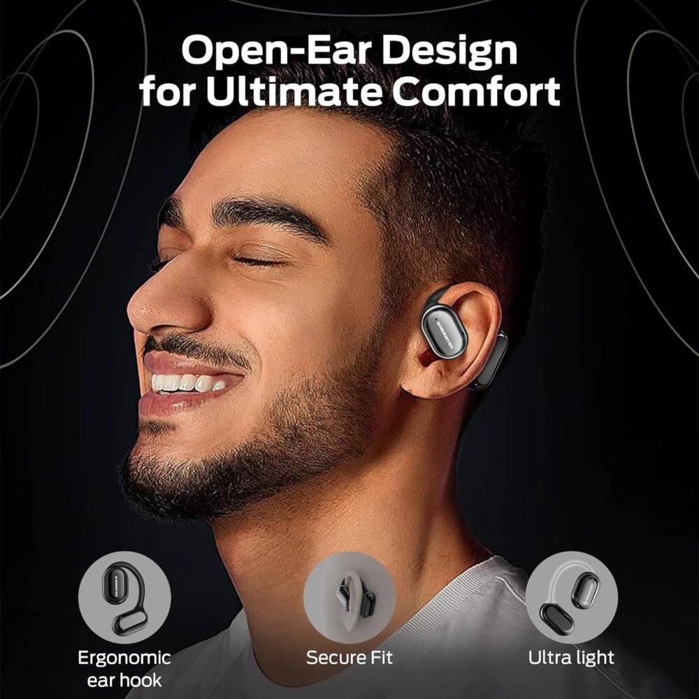 Monster Open Free AC100 Open Ear Bluetooth 5.3 Headphones, Wireless Earbuds with Earhooks, Immersive Stereo Sound by 16mm Large Driver, Clear Calls, 30H Playtime, for Workout - Image 3