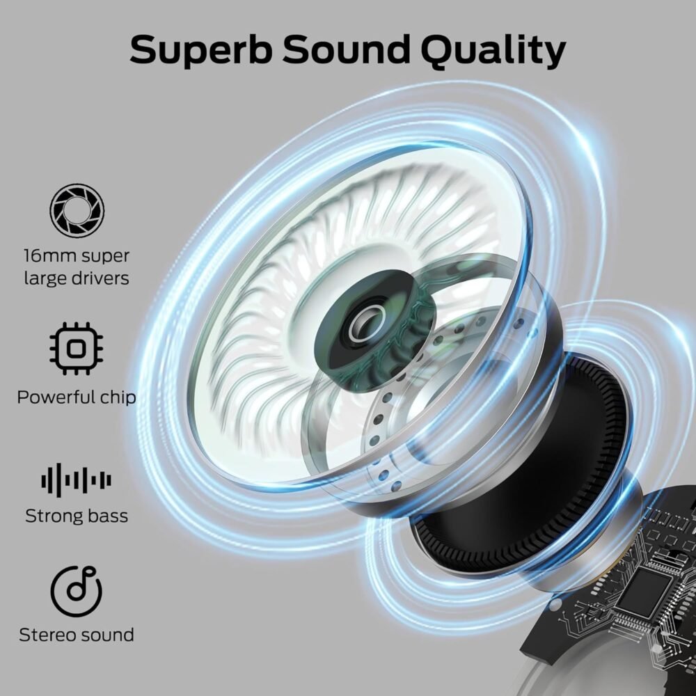 Monster Open Free AC100 Open Ear Bluetooth 5.3 Headphones, Wireless Earbuds with Earhooks, Immersive Stereo Sound by 16mm Large Driver, Clear Calls, 30H Playtime, for Workout - Image 4