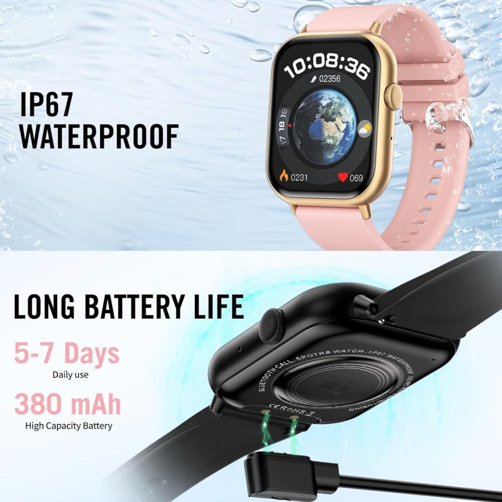 Smart Watches for Men Women (Answer/Make Call), 2.01" HD Screen Fitness Tracker Watch with Blood Pressure/Heart Rate/Sleep Monitor, Smart Watch for Android iOS Phones, IP67 Waterproof Sport Watch - Image 8