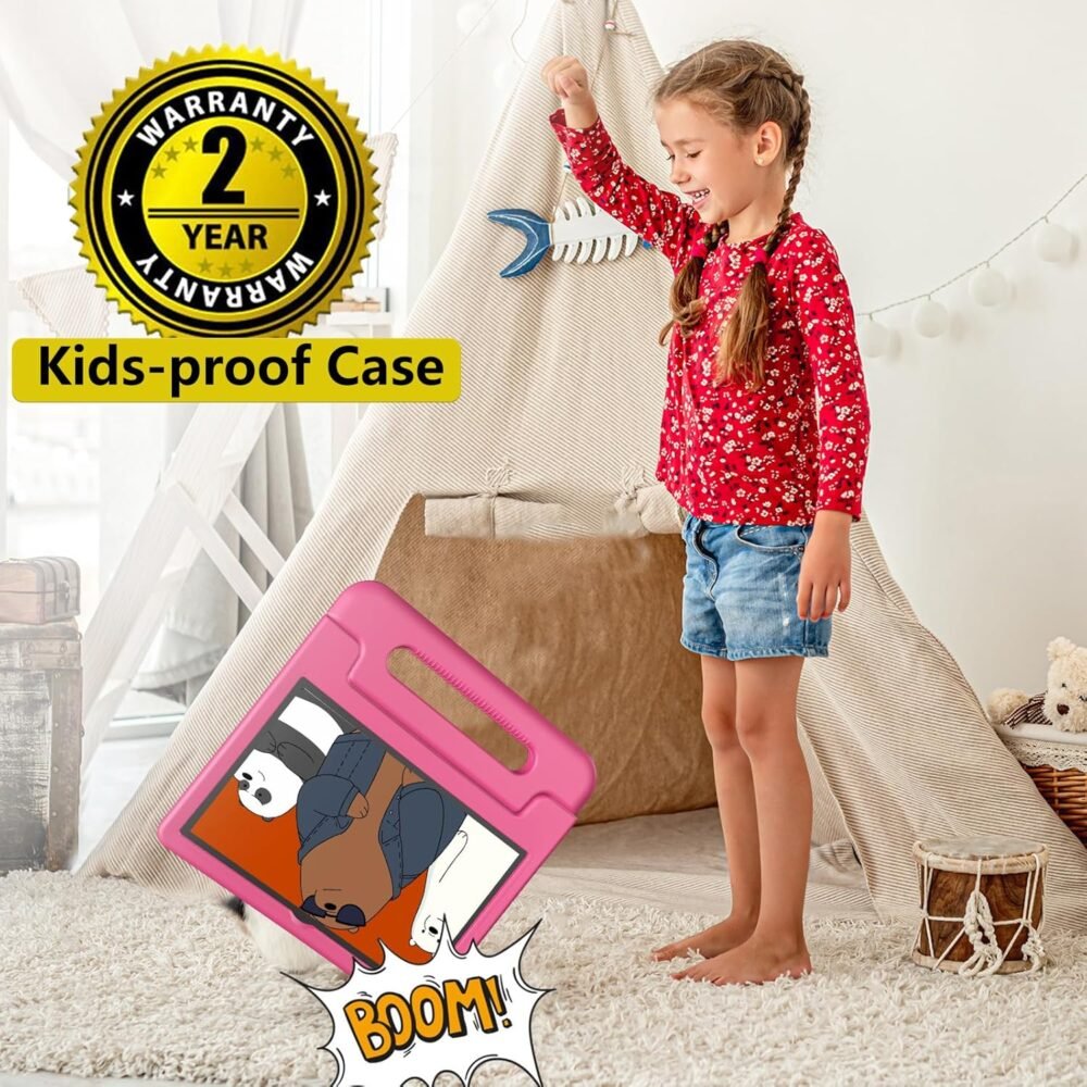 Kids Tablet, 10.1 Inch Tablet for Kids Android 14, 64GB Octa-Core, WiFi, Big Battery, Google Kids Space, Parental Control 1280 * 800 HD Display Children Tablets Pink - Image 4