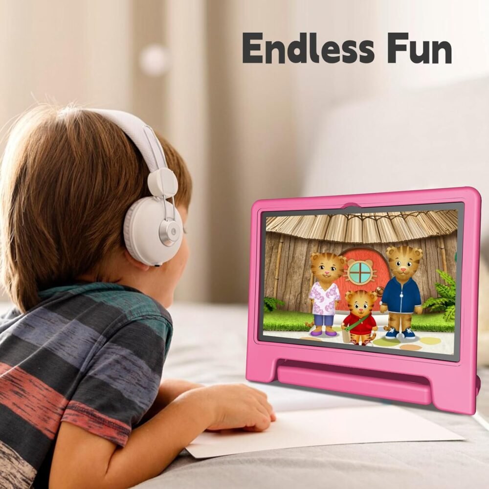 Kids Tablet, 10.1 Inch Tablet for Kids Android 14, 64GB Octa-Core, WiFi, Big Battery, Google Kids Space, Parental Control 1280 * 800 HD Display Children Tablets Pink - Image 9