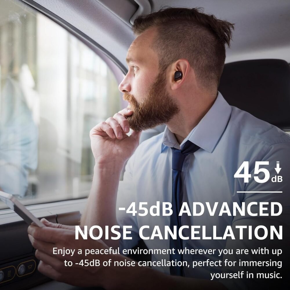 TOZO Hybrid Active Noise Cancelling Wireless Earbuds, 6 Mics ENC Clear Call, IPX8 Waterproof, in Ear Bluetooth 5.3 Headphones Stereo Bass Ear Buds 59H Playtime with LED Display 32 EQs via APP - Image 7