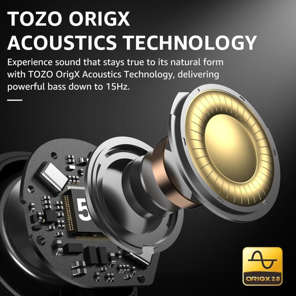 TOZO Hybrid Active Noise Cancelling Wireless Earbuds, 6 Mics ENC Clear Call, IPX8 Waterproof, in Ear Bluetooth 5.3 Headphones Stereo Bass Ear Buds 59H Playtime with LED Display 32 EQs via APP - Image 8