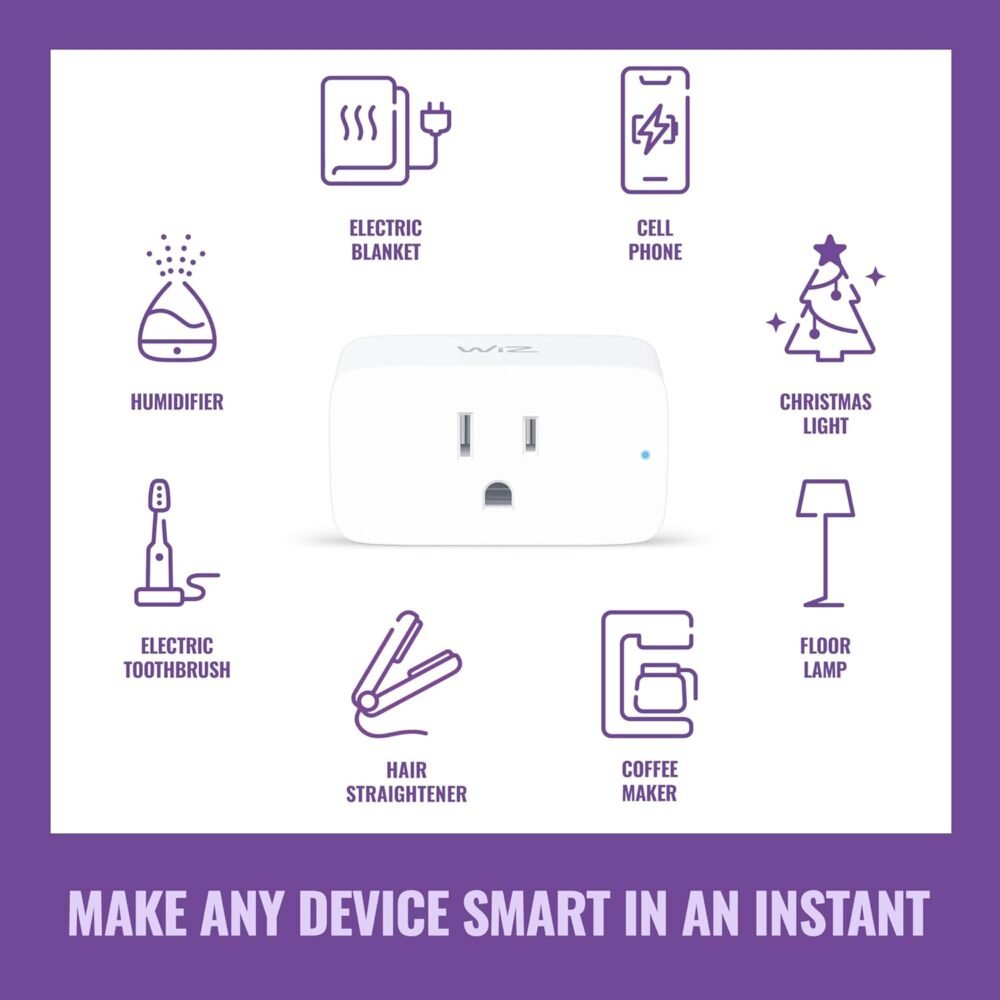 WiZ Smart Plug ñ Gen 3- Pack of 3, Wi-Fi Connected Wireless Home Automation, Voice / App Control, Works with Google Home, Amazon Alexa, and Apple HomeKit - Image 4